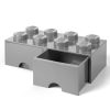 LEGO  5005720 LEGO Steengrijze opslagsteen met 8 noppen en 2 lades