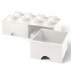 LEGO  5006209 Opbergsteen met 8 noppen en 2 lades – wit
