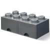 LEGO  5006329 Opbergsteen met 8 noppen en 2 lades – donkergrijs