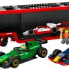LEGO  60445 F1 truck met RB20 en AMR24 F1 auto’s