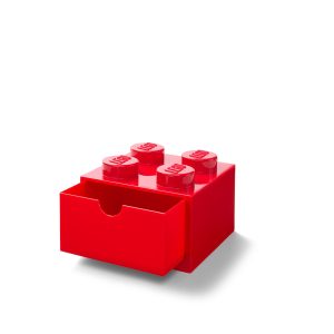 Bureaulade met 4 noppen - rood