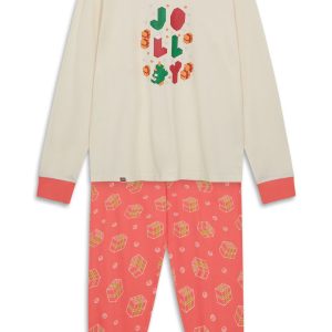 Kerstpyjama voor volwassenen - gebroken wit