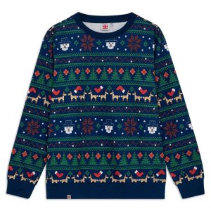 Kerstsweatshirt voor volwassenen - donkerblauw