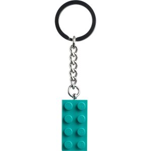 Licht blauwgroene 2x4 sleutelhanger