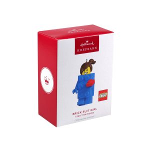Meisje in stenenpak kerstversiering om te verzamelen