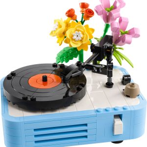 Platenspeler met bloemen