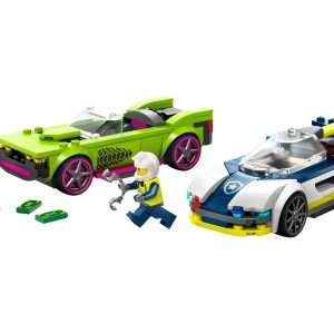 Politiewagen en snelle autoachtervolging