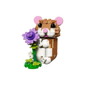 Schattige hamster met bloem