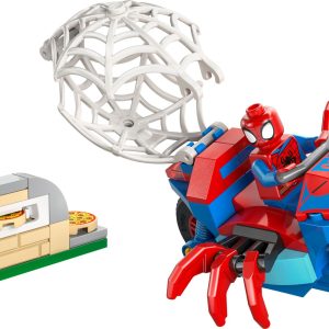 Spidey op zijn motor vs. Rhino