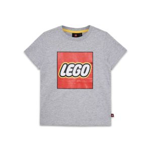 T-shirt met korte mouwen en logo voor kinderen - grijs gemêleerd