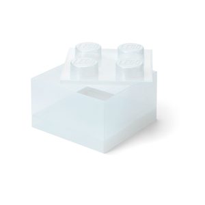 Witte doorzichtige opbergdoos in de vorm van een steen