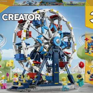 LEGO Creator 3in1 Klassiek Reuzenrad, UFO-attractie en Zweefmolen Speelgoed voor Kinderen 31389