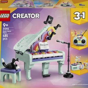 LEGO Creator 3in1 Piano met Kat en Radio en Platenspeler Speelgoed voor Kinderen 31392