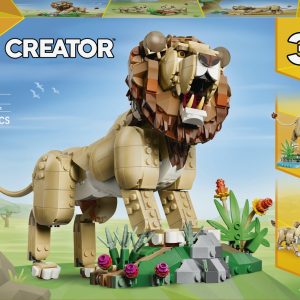 LEGO Creator 3in1 Wilde Dieren: Majestueuze Leeuw Speelgoed voor Kinderen met Dieren Figuren 31386