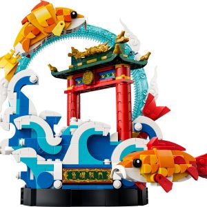 Springende koi van voorspoed