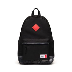Herschel Heritage rugzak - zwart met dwarrelende bloemen
