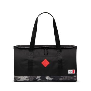 Herschel Heritage weekendtas - zwart met abstracte stenen