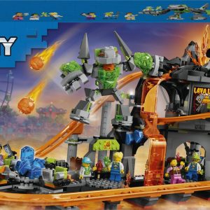 LEGO® City Lava Land Achtbaanpark - Bouw- en Speelset voor Kinderen - Modelachtbaan met Zweefmolen en Verstelbaar Rotsmonster - Cadeautip voor Jongens en Meisjes Vanaf 8 Jaar - 60501