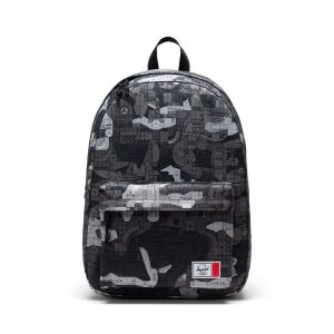 LEGO Herschel Classic XL rugzak - abstracte stenen - zwart