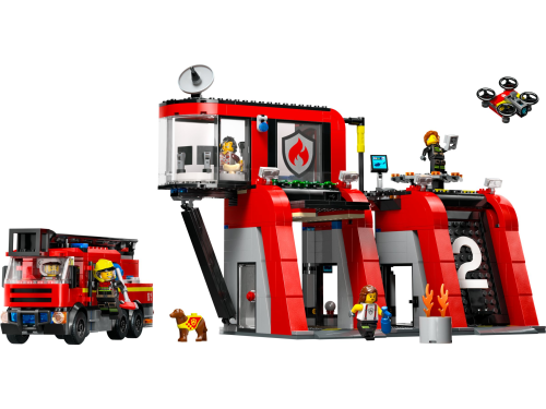 LEGO  60414 Brandweerkazerne en brandweerauto