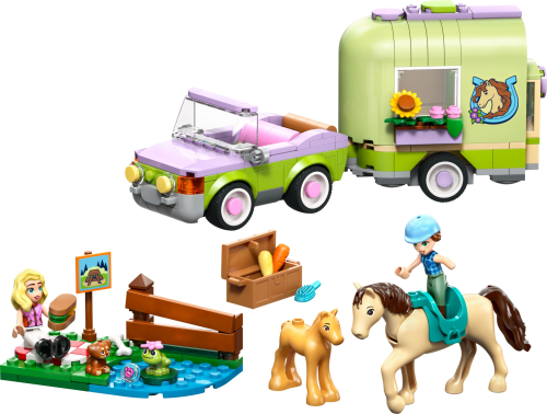 LEGO  42695 Trailer met paard en veulen