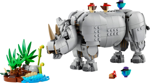 LEGO  31171 Wilde dieren: machtige neushoorn met vogels